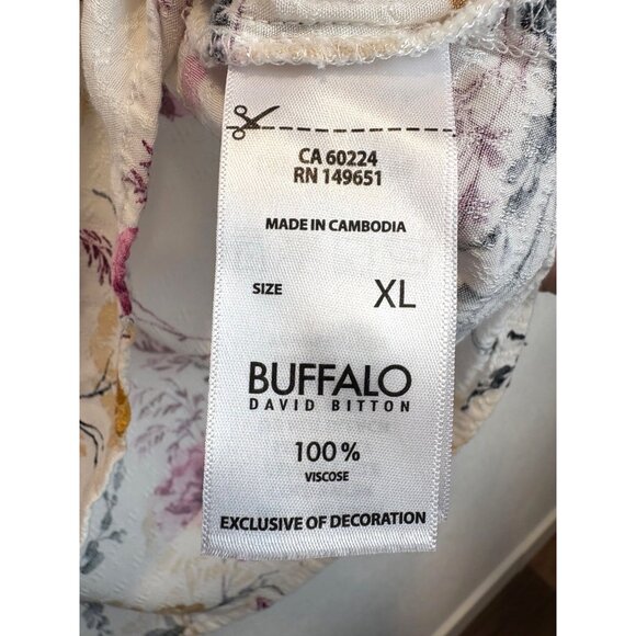 Buffalo David Bitton Womens Floral Dainty Boho Top XL White Cutout Cottagecore - Picture 4 of 8
